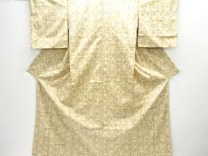 唐草模様織出し手織り紬着物